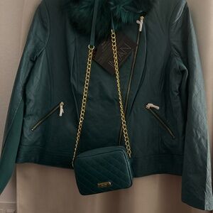 IMAN platinum collection leather jacket NWT 1x